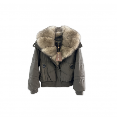 LORO PIANA DOWN JACKET WITH FUR COLLAR